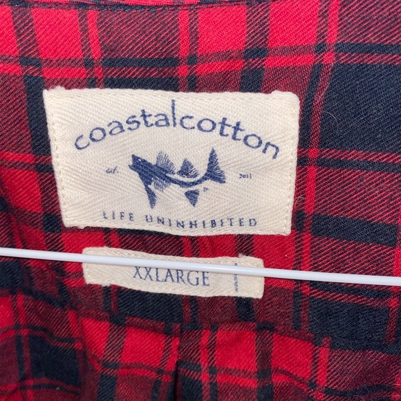 Coastal Cotton red and black plaid button down - Picture 2 of 3